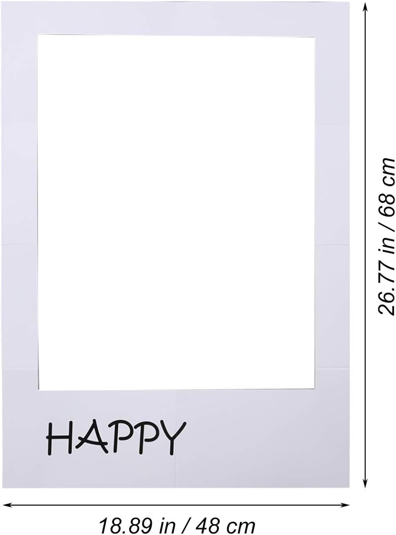 LUOEM Happy Birthday Party Frame Photo Prop Birthday DIY Paper Picture Frame Cutouts Photo Booth Props for Party Supplies