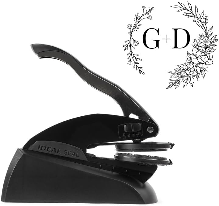 Personalized Wedding Embosser | Custom Made with Initials or Monograms for Couples | Elegant Designs for Stationery, Invitations, Napkins, and More (Design 3)