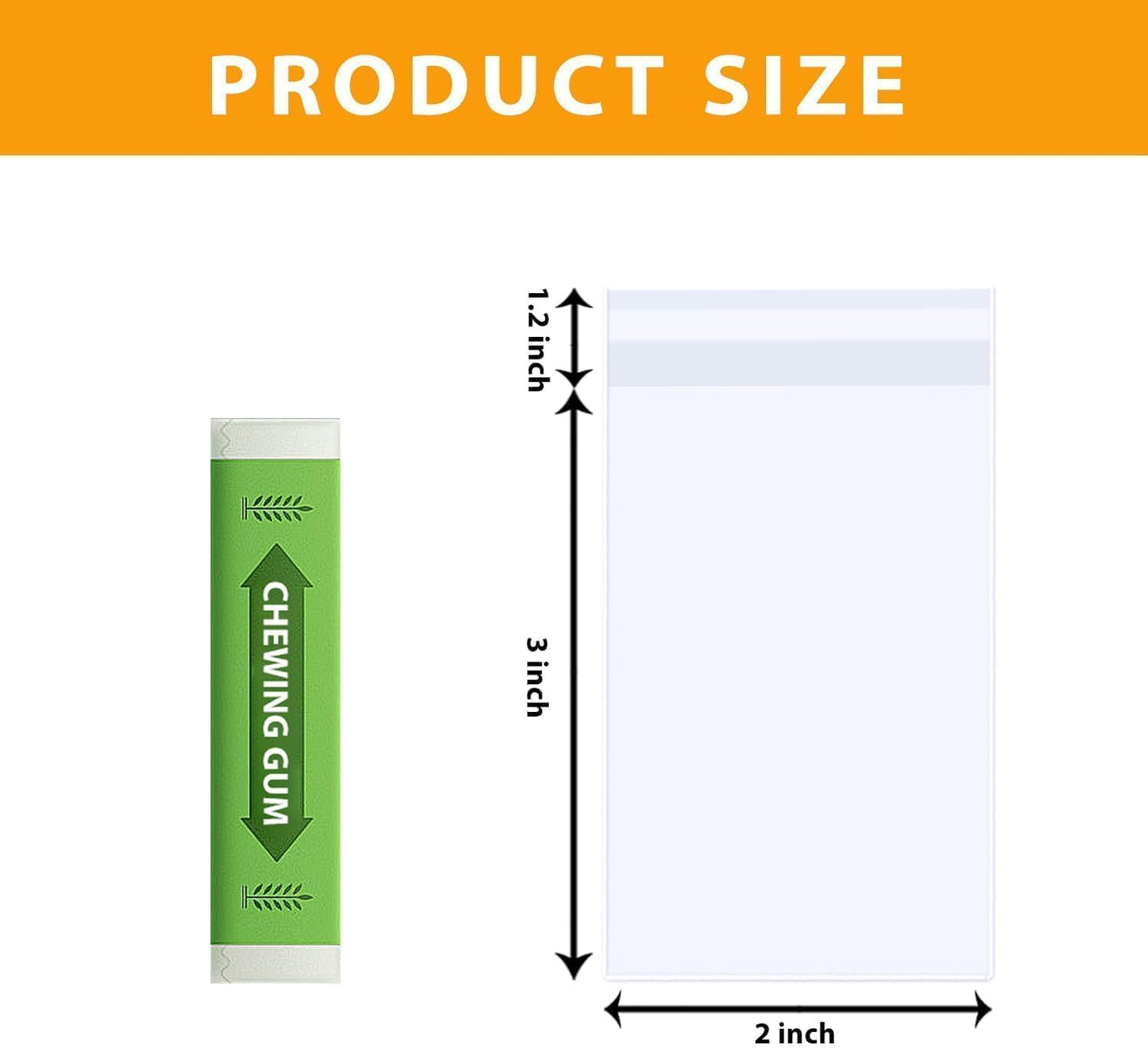 PigPotParty 2"x3" Cellophane Cookie Bags Self Sealing, 100 Pcs Clear Plastic Treat Individual Cookie Bags with seal, Perfect for Goodies, Party Favors, Snacks, Gift Wrapping