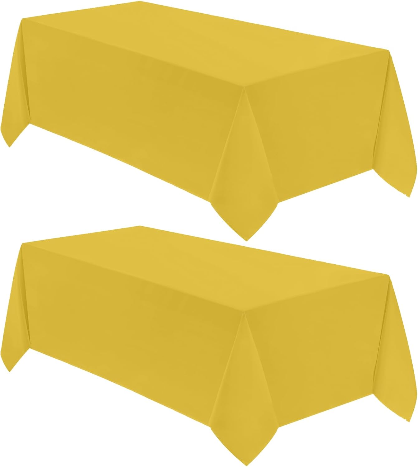 VidaFete Tablecloth 2 Pack 90 * 132inch Rectangle Table Cloth Polyester, Stain Wrinkle Resistant Polyester Dining Table Cover for Kitchen Dinning Party Wedding Rectangular Buffet Decoration(Yellow)
