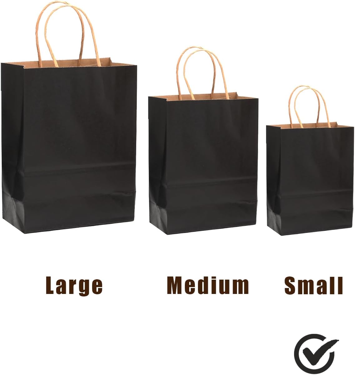 qiqee Small Size Paper Gift Bags With Handles 8.3"x6"x3.15" 16 Solid Colors Party Favor Bags（16-Packs）