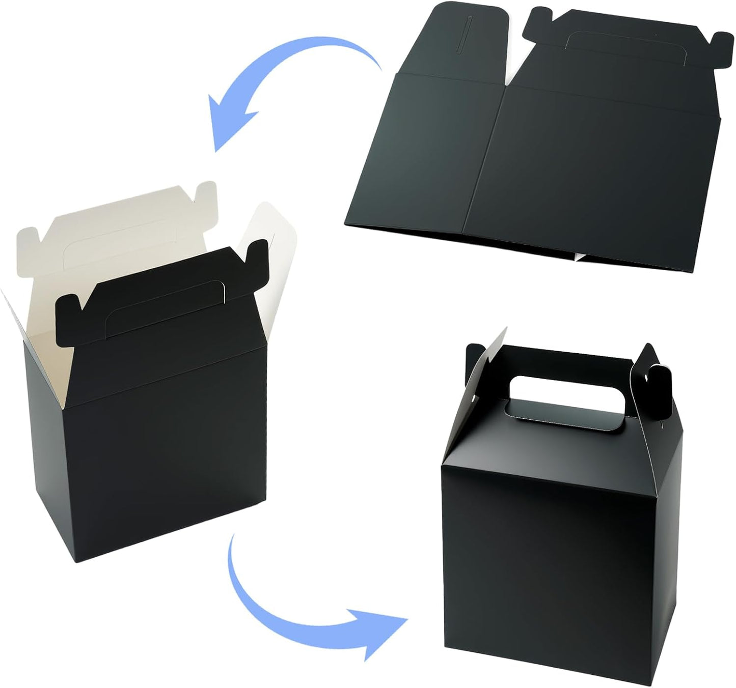 XAGLVV 12 Pack Black Party Favor Boxes (7x3.5x6.6 Inch) - Goodie Gift Boxes for Birthday, Wedding, Baby Shower