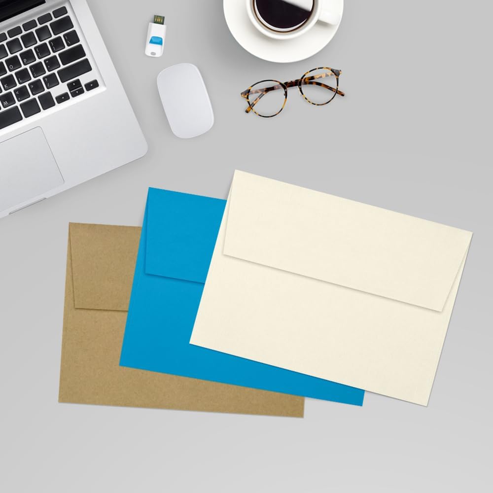 LUXPaper A7 Invitation Envelopes | Peel & Press | 5 1/4" x 7 1/4" | Natural Linen | 80lb. Text | 50 Qty