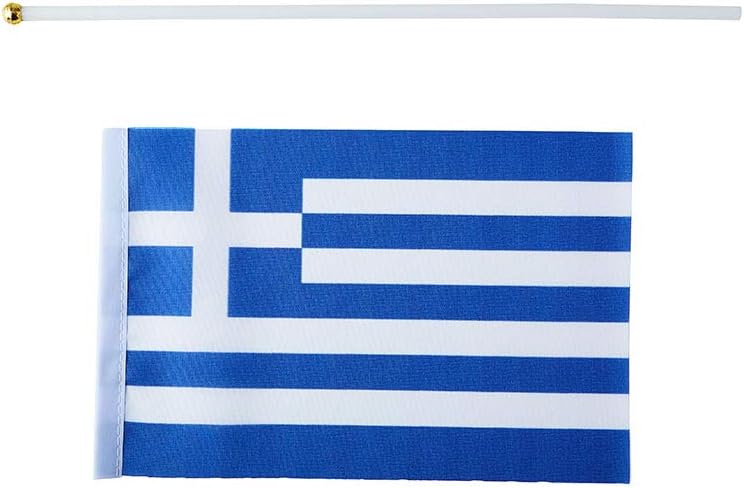 Greece Flag Greek Flag, Small Mini Handheld Greece Flags on Stick, Ideal for Party Parades Sports Events Patriotic Festival Decorations