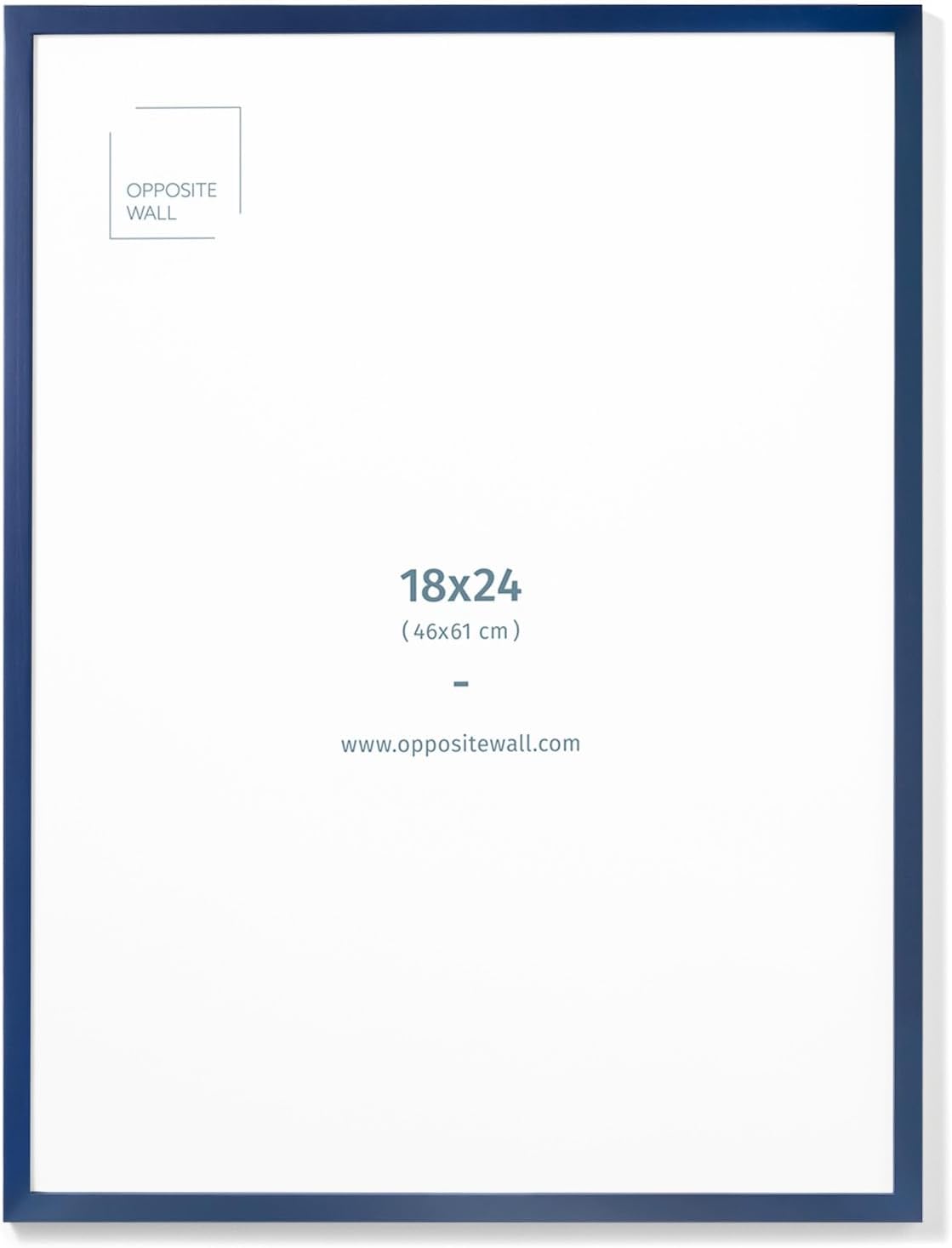 Opposite Wall - 18x24 in - Real Wood Blue Picture Frame - Lightweight, Versatile & Shatterproof - Wall Hanging Poster or Photo Frame - Wall Decor for Office, Gallery & Home