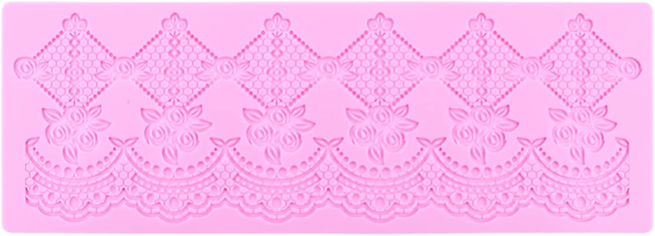 Silicone Lace Mold for Cakes Decorating, Silicone Molds for cake lace Mat Craft Tools, Embossing Lace Fondant Molds