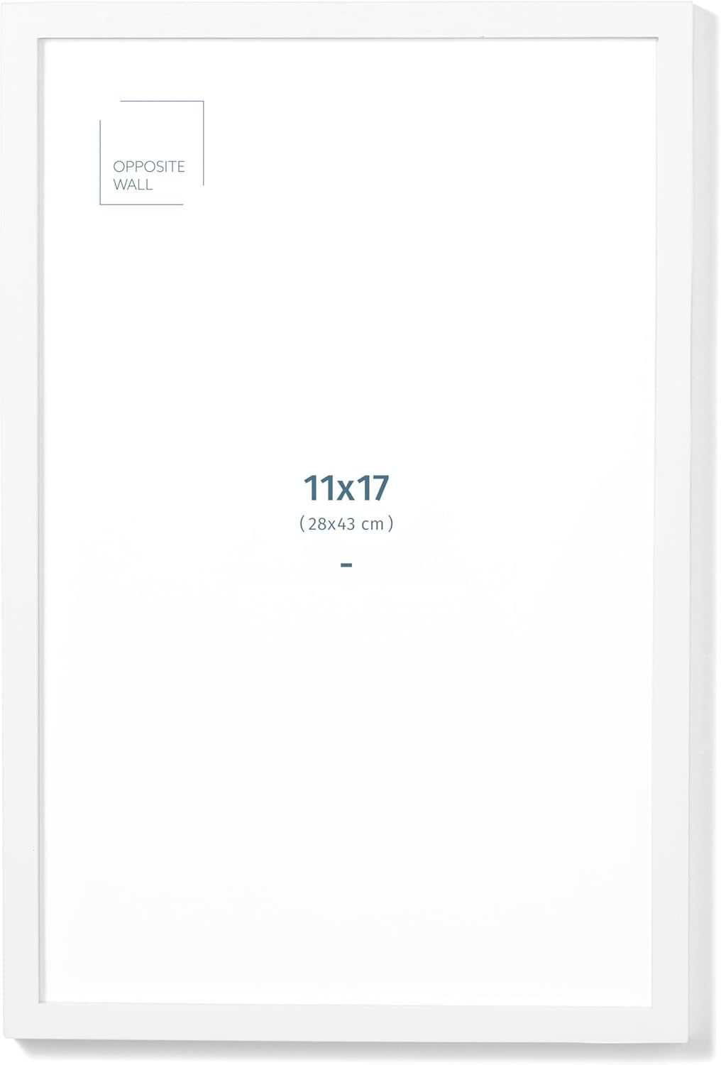 Opposite Wall - 11x17 in - White Solid Oak Wood Picture Frame - Lightweight, Versatile & Shatterproof - Wall Hanging Poster or Photo Frame - Wall Decor for Office, Gallery & Home