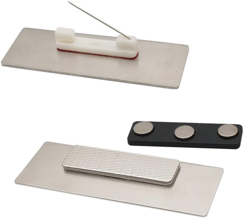 Custom Metal Engraved Name Tag Badge for Business Personalized Identification with Pin or Magnetic Backing ID Badge (Gold/Black, 1" x 3")