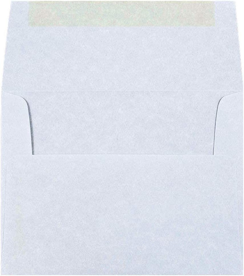 JAM PAPER A2 Parchment Invitation Envelopes - 4 3/8 x 5 3/4 - Blue Recycled - 50/Pack