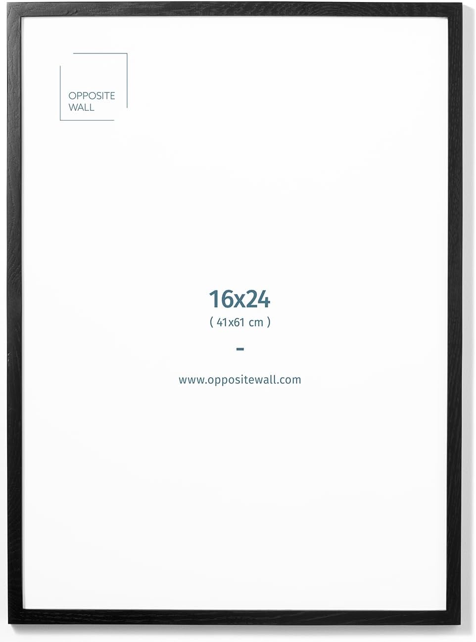 Opposite Wall - 16x24 in - Black Solid Oak Wood Picture Frame - Lightweight, Versatile & Shatterproof - Wall Hanging Poster or Photo Frame - Wall Decor for Office, Gallery & Home