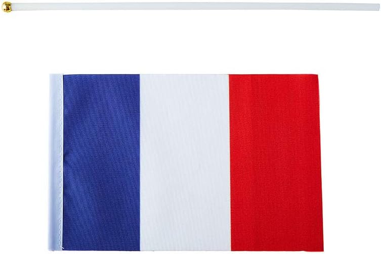 France Flag French Flag, Small Mini Handheld France Flags on Stick, Ideal for Party Parades Sports Events Patriotic Festival Decorations