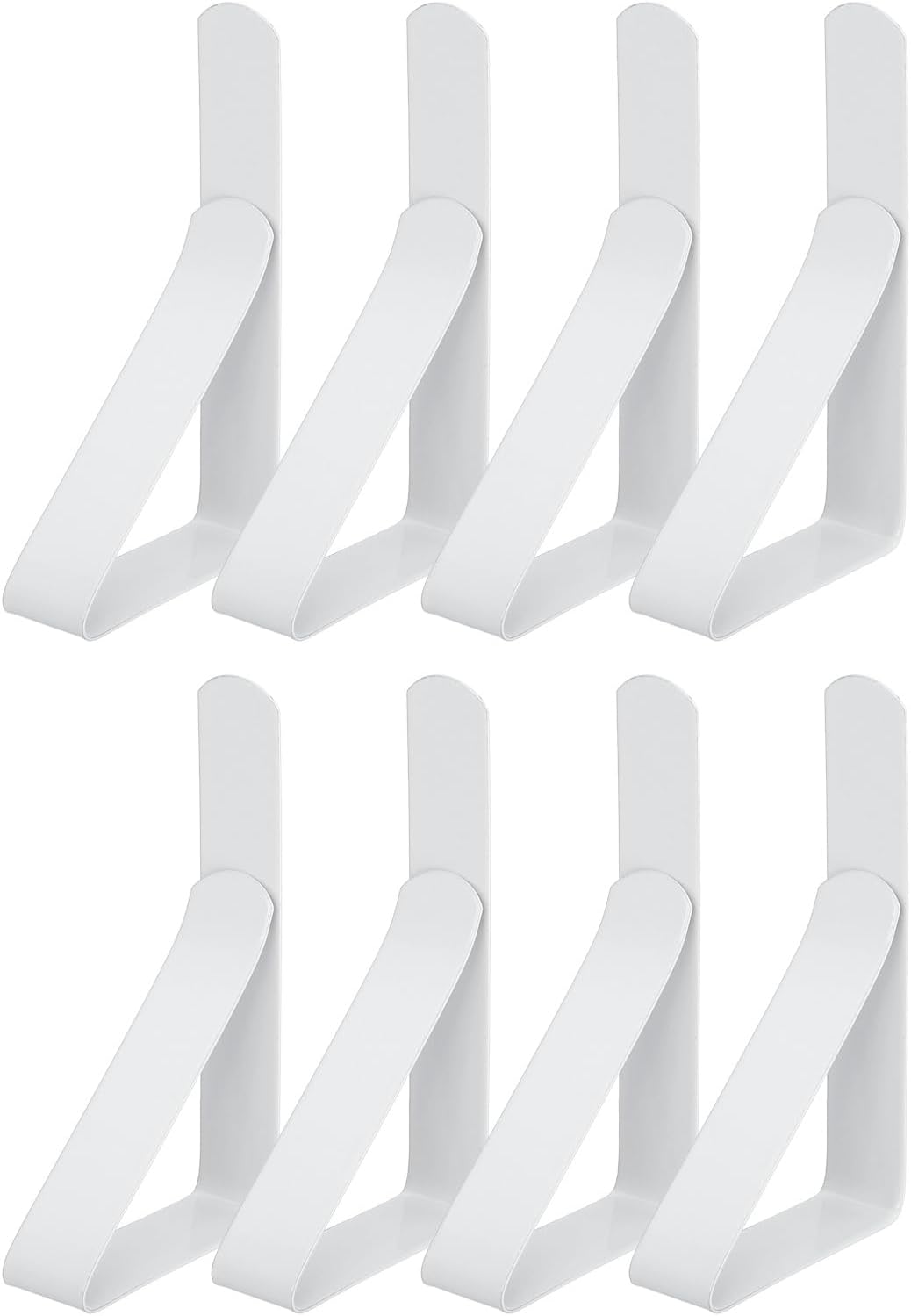 uxcell 8 Pack Tablecloth Clips, Stainless Steel Table Cloth Cover Clamps, 2.95" x 1.77" Windproof Holder Clips for Home Party Picnic Wedding Camping Dining Tables, White