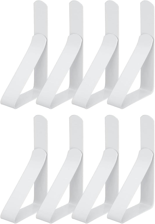 uxcell 8 Pack Tablecloth Clips, Stainless Steel Table Cloth Cover Clamps, 2.95" x 1.77" Windproof Holder Clips for Home Party Picnic Wedding Camping Dining Tables, White