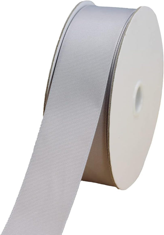 One Roll 50 Yards Soild Gray Grosgrain Ribbon 1 1/2 inch Flower Bouquets Ribbons- Thick Gift Wrapping Ribbon-DIY Crafts Bow Hair Headband Accessories Ribbons #09(38mm)