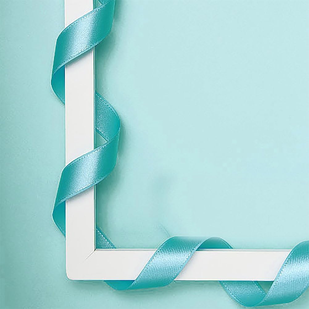 Lake Blue Satin Ribbon Double Faced Satin 1/2 inch x 55 Yards Polyester Ribbon for Gift Wrapping Crafts Wedding Decoration Bows Ornaments Party Bouquet Floral Arrangement