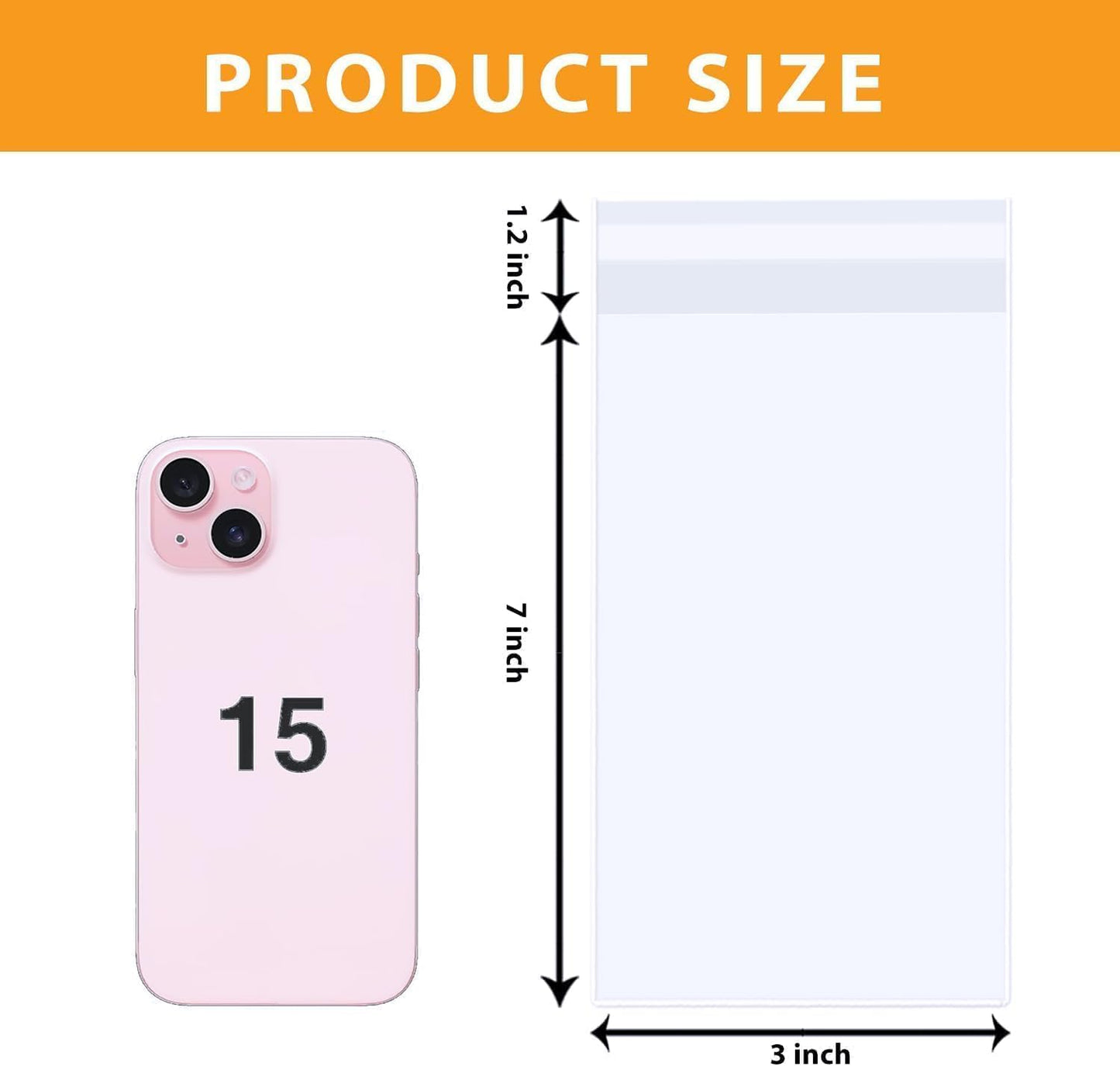 PigPotParty 3"x7" Cellophane Cookie Bags Self Sealing, 100 Pcs Clear Plastic Treat Individual Cookie Bags with seal, Perfect for Goodies, Party Favors, Snacks, Gift Wrapping