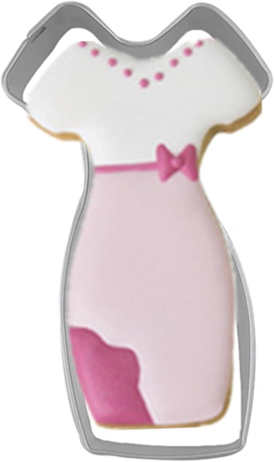 Large Size Dress Shaped Cookie Cutter, Stainless Steel Princess Party Dress Cheongsam Dress Cookie Cutter, 4.6 Inches