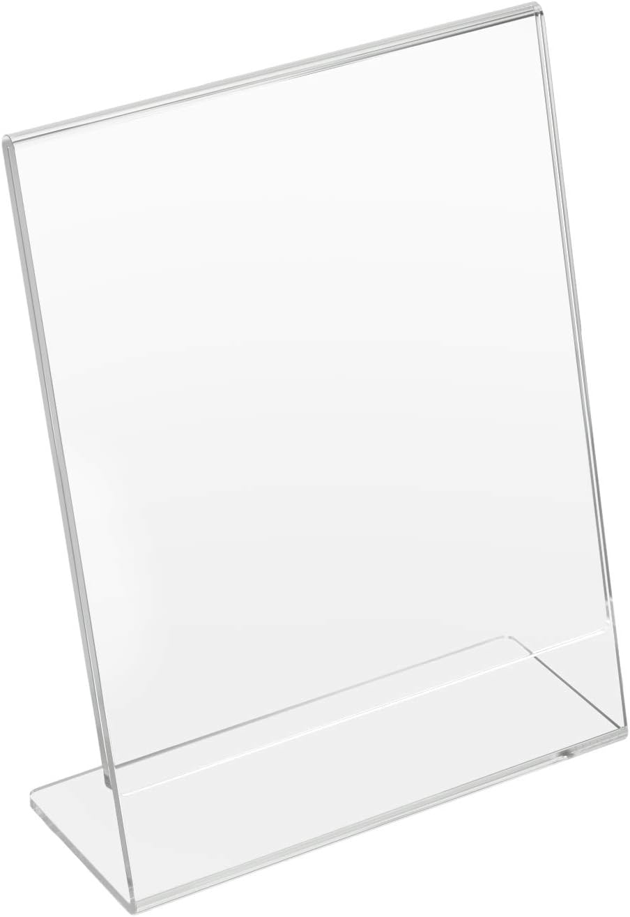 NIUBEE 6Pack Slant Back Acrylic Sign Holder 4x6 inches, Clear Vertical Picture Frames, Desktop Flyer Holder Document Holder Paper Display Stand