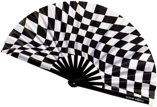 Kandies World Custom Festival Folding Hand Fan - Unique Designs, Made of Bamboo, Clacking Sound, Lightweight - Perfect Rave and Festival Accessory!