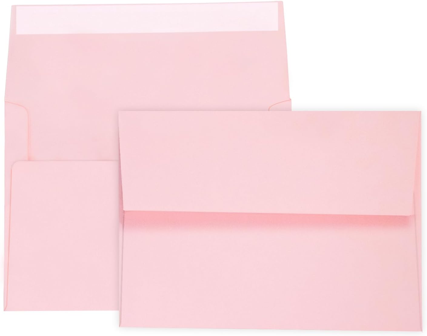 100 Pack A7 Pink Invitation 5x7 Envelopes - Self Seal, Square Flap,Perfect for Baby Shower, 5x7 Cards, Weddings, Birthday, invitations, Graduation, 5.25 x 7.25 Inches (Pink)