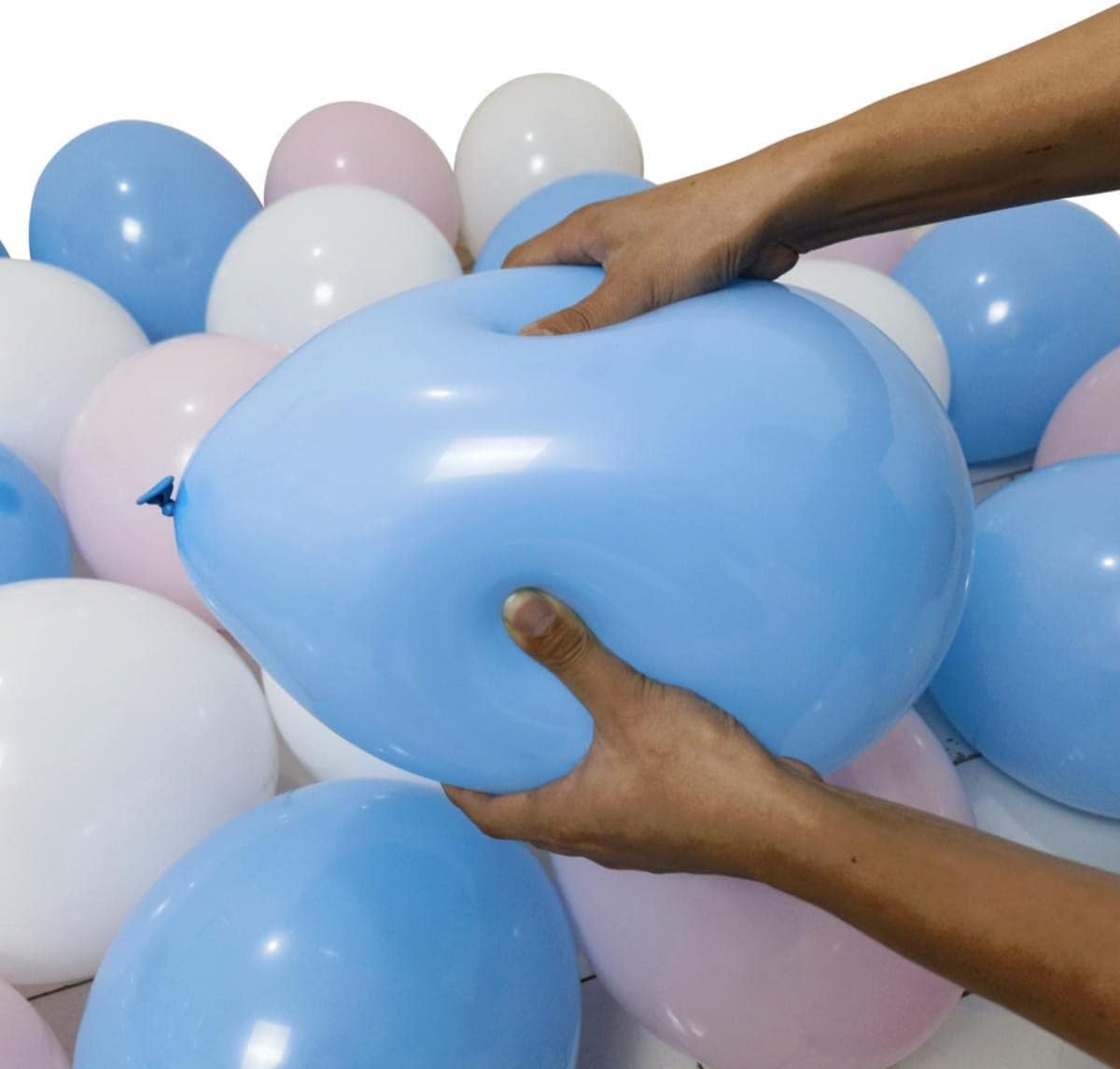 300 Pack White Pink and Blue Balloons 100 of each of the 3 colors 12 inch White Light Pink Light Blue Latex Party Balloon Bulk for Various Party Events Decorations