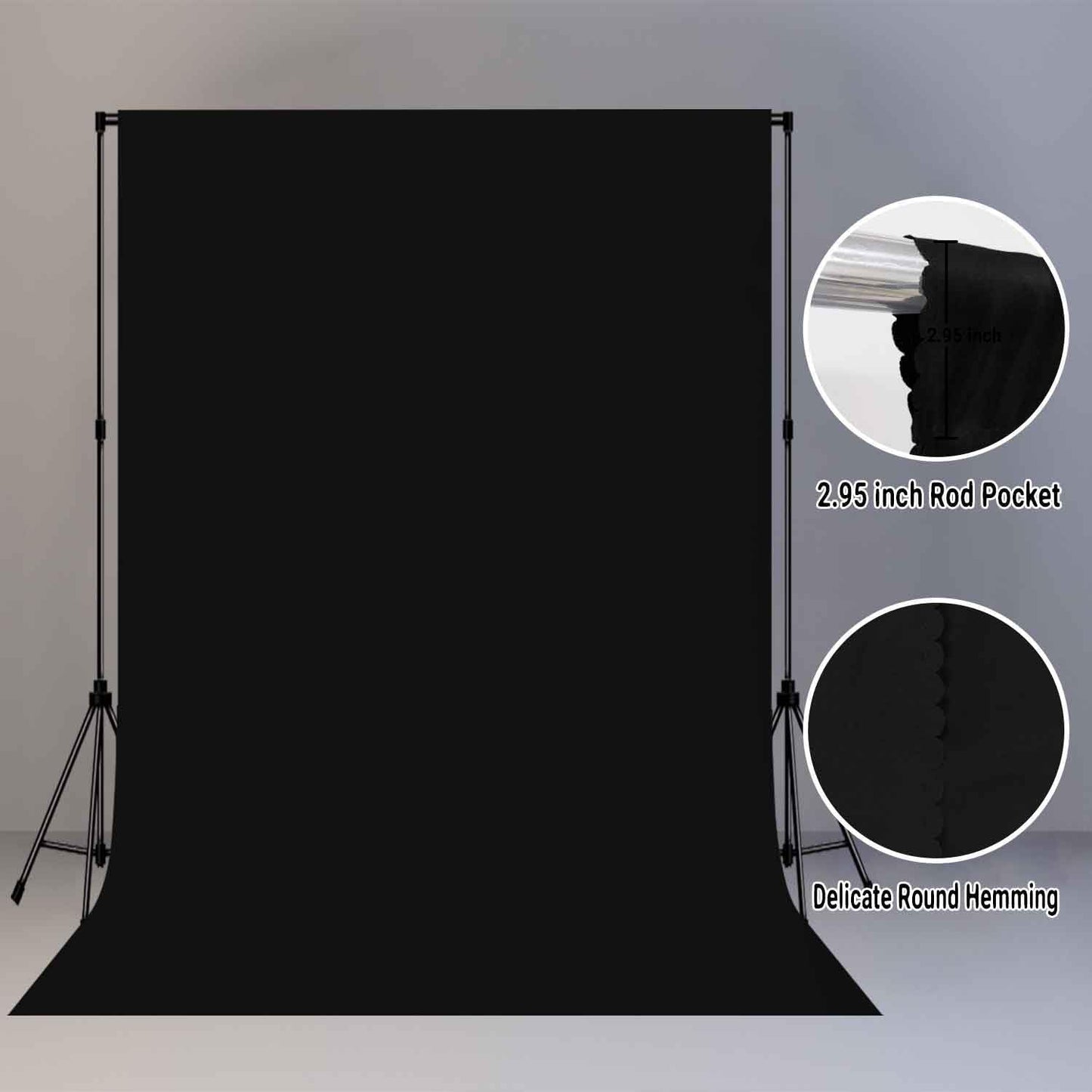 Large Black Screen Backdrops 10x20ft Solid Black Photo Backdrops for Photoshoot, Photography Background for Photo Shooting, Party, Videos