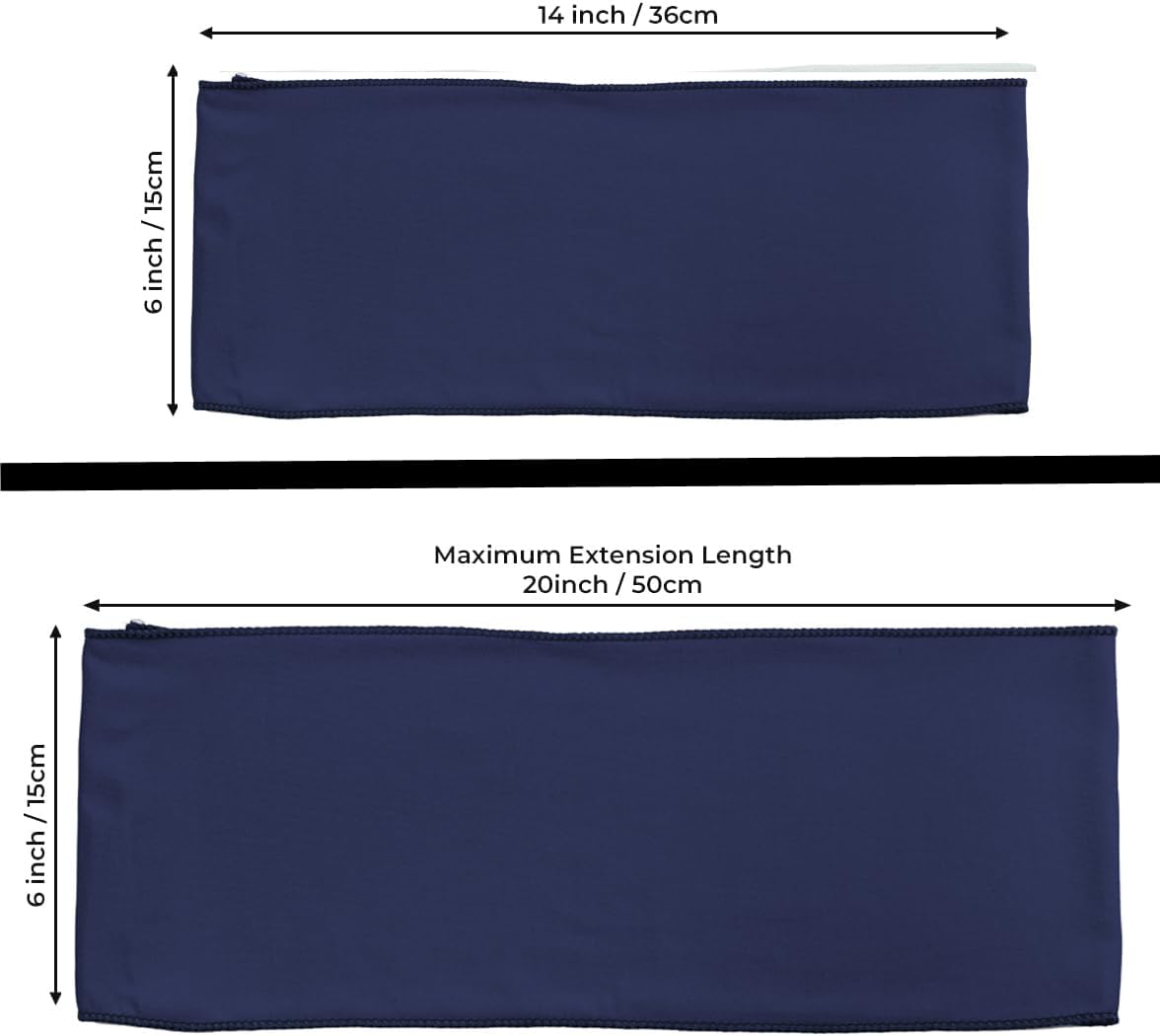 MDS Pack of 125 Spandex Chair Sashes Bows Elastic Stretch Dining Chair Bands Ties Without Slider Buckle Universal fits for Wedding Baby Shower Birthday Party Banquet Event Decoration - Navy Blue