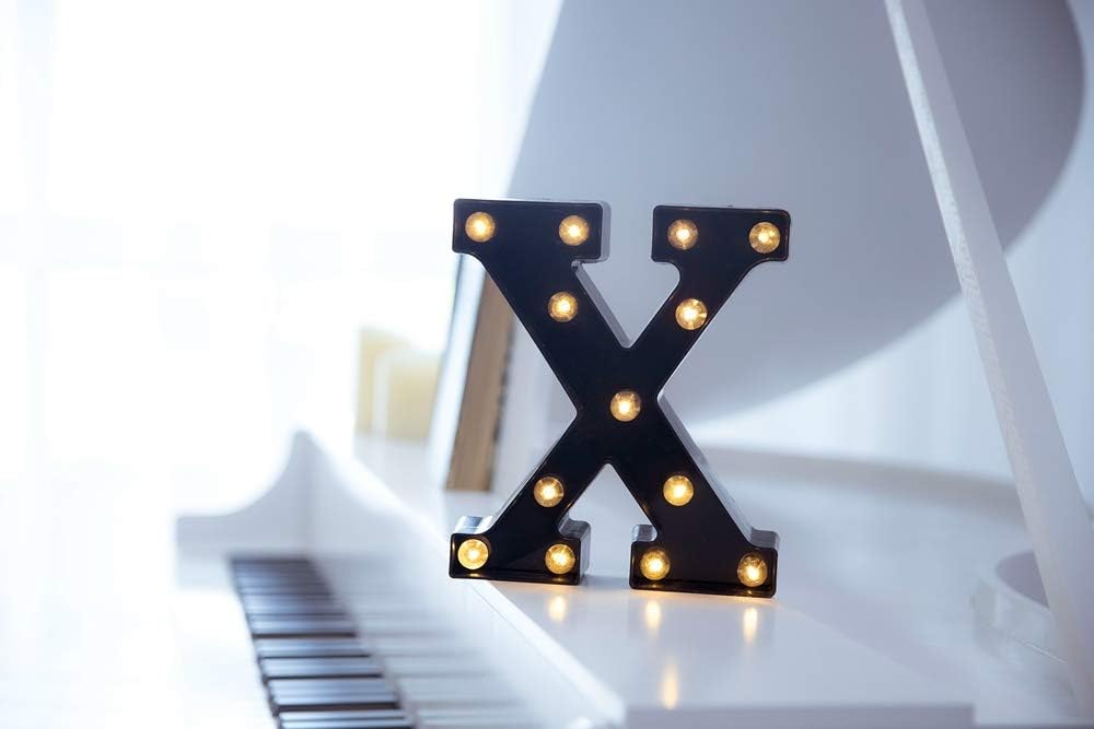 Foaky Black LED Marquee Number Lights Sign Light Up Marquee Number Lights Sign for Night Light Wedding Birthday Party Battery Powered Christmas Lamp Home Bar Decoration