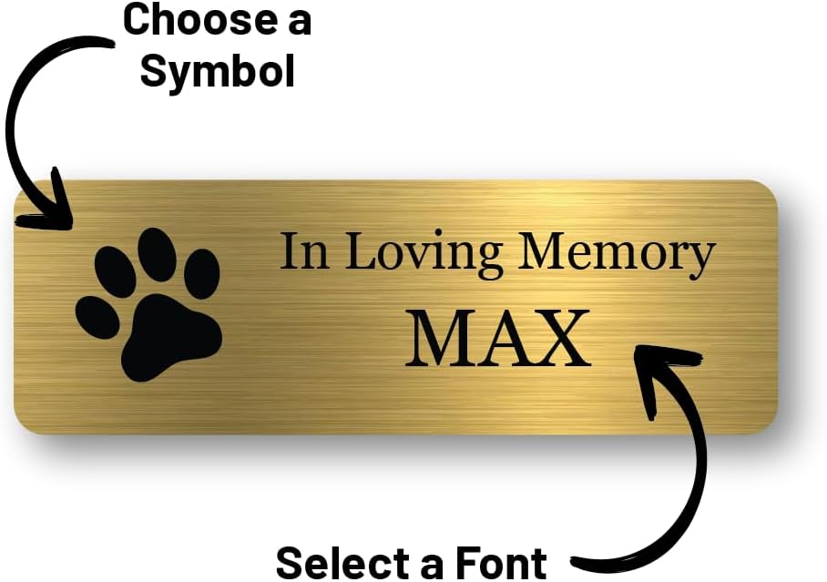 Custom Engraved Name Plates with Adhesive, Made in The USA, Personalized Pet Urn, Memorial Plaque, Picture Frame, Art Tag, Flag case (Gold Plate/Black Text, 1x3 Inch)