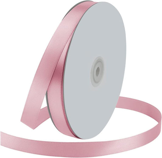 5/8" Wide x 100 Yards Single Face Polyester Satin Ribbon, Satin Ribbon for Crafts, Gift, Hair Bows, Wedding Party Decoration, Bow Making & Other Projects (Light Pink)