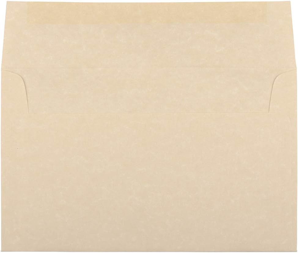 JAM PAPER A10 Parchment Invitation Envelopes - 6 x 9 1/2 - Brown Recycled - 50/Pack