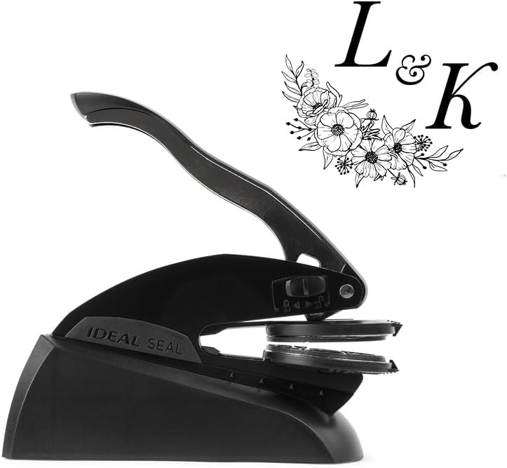 Personalized Wedding Embosser | Custom Made with Initials or Monograms for Couples | Elegant Designs for Stationery, Invitations, Napkins, and More (Design 9)