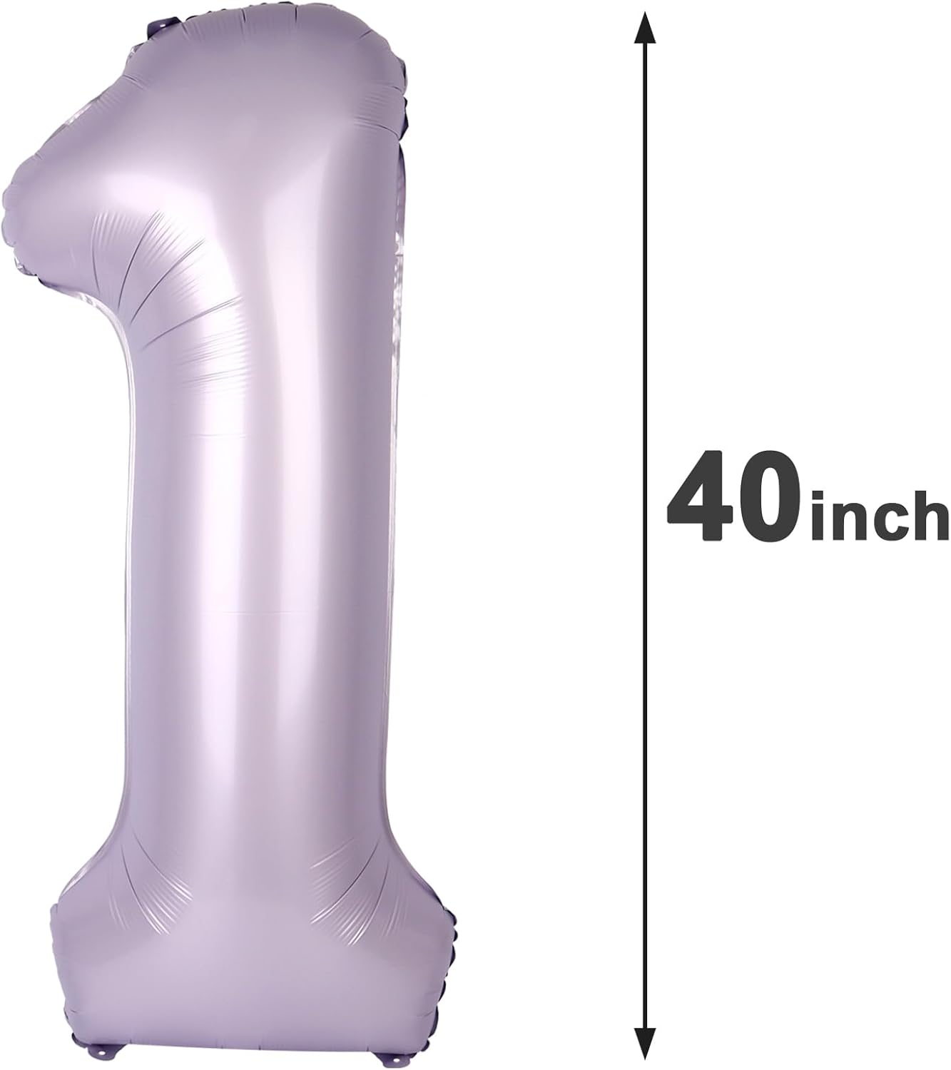 Lilac Number 1 Balloon 40 inch, Number 1 Birthday Balloon for Boy Girl, Lavender Foil One Balloon for 1st 10 11 12 16 18 Birthday Party, Anniversary Celebration Number Balloons Decorations