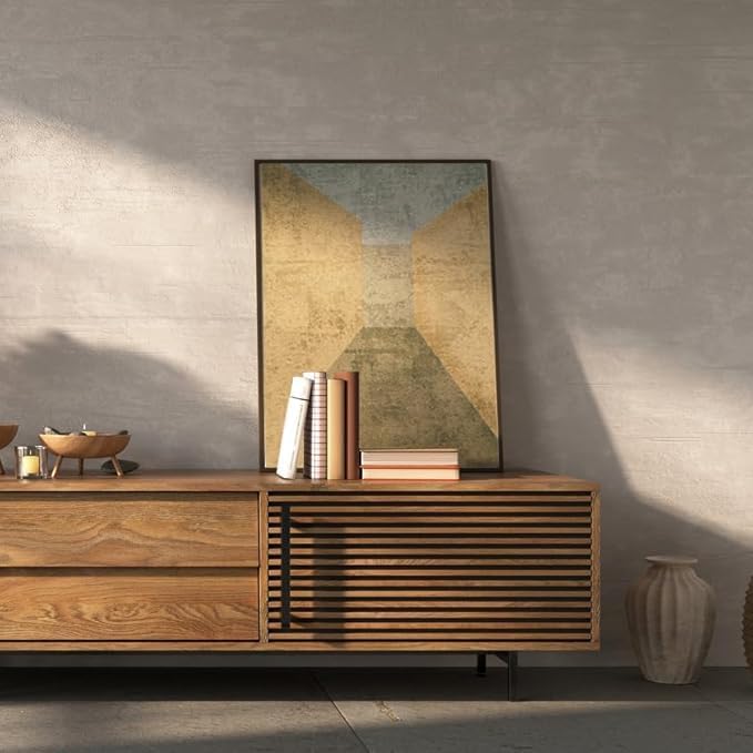 KTKDE A1 Poster Frame 23.4x33.1 Walnut Woodgrain, Vertical & Horizontal Wall Hanging Large Picture Frame for Photos, Posters & Art Prints Perfect for best gifts and Home Decor