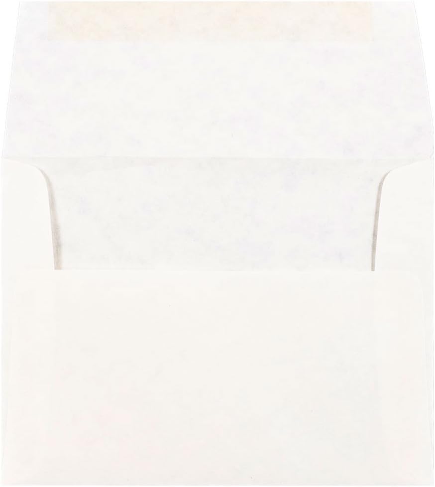 JAM PAPER A2 Parchment Invitation Envelopes - 4 3/8 x 5 3/4 - White Recycled - 50/Pack