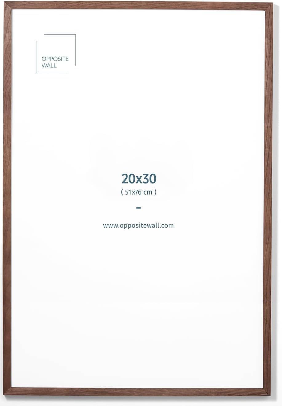 Opposite Wall - 20x30 in - Dark Solid Oak Wood Picture Frame - Lightweight, Versatile & Shatterproof - Wall Hanging Poster or Photo Frame - Wall Decor for Office, Gallery & Home