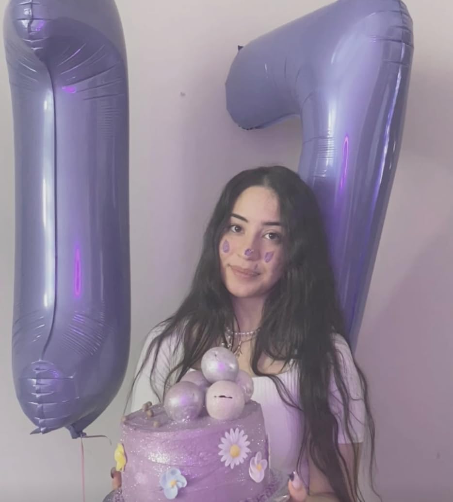 Lilac Number 1 Balloon 40 inch, Number 1 Birthday Balloons for Boy Girl, Lavender Foil One Balloon for 1st 10 11 12 16 18 Birthday Party, Anniversary Celebration Numbers Decorations