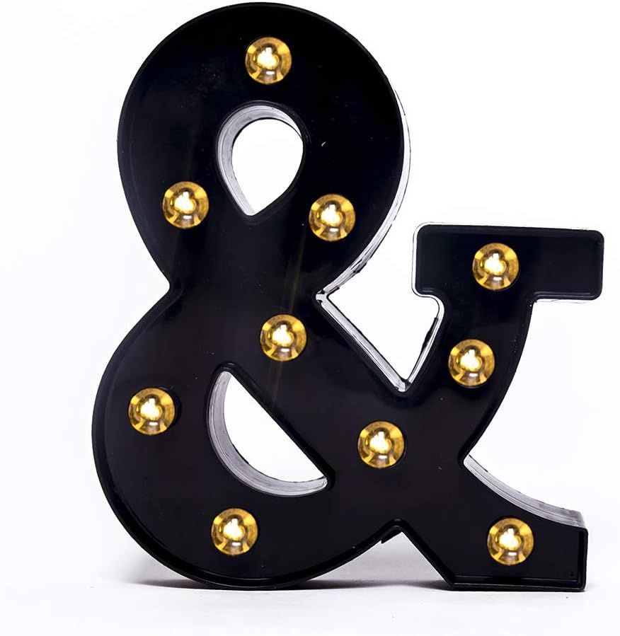 Foaky Black LED Marquee Number Lights Sign Light Up Marquee Number Lights Sign for Night Light Wedding Birthday Party Battery Powered Christmas Lamp Home Bar Decoration