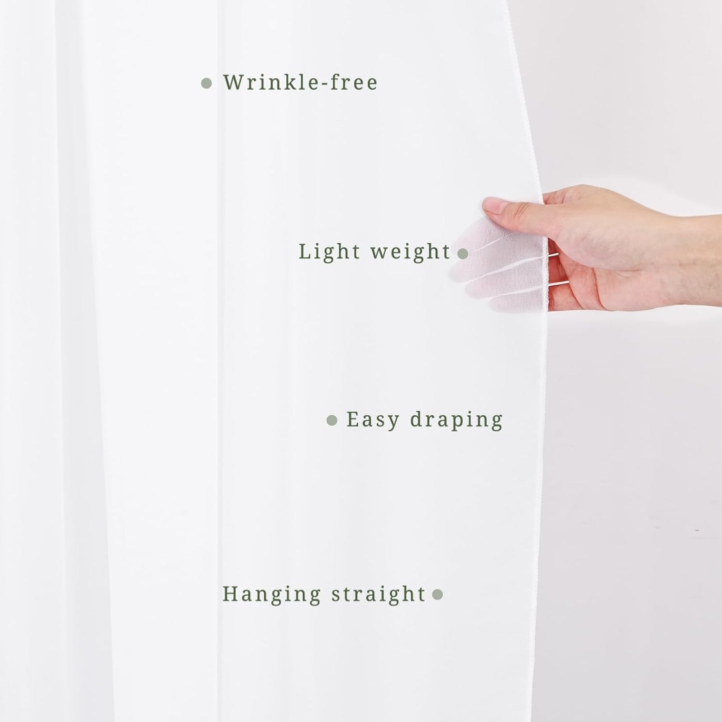 Wedding Arch Draping Fabric 4 Panels 20Ft Length x 28" Width White Arch Drapes Chiffon Fabric Sheer Curtains Backdrop for Party Bridal Decorations Wedding Ceremony Ceiling Stage Reception Decor