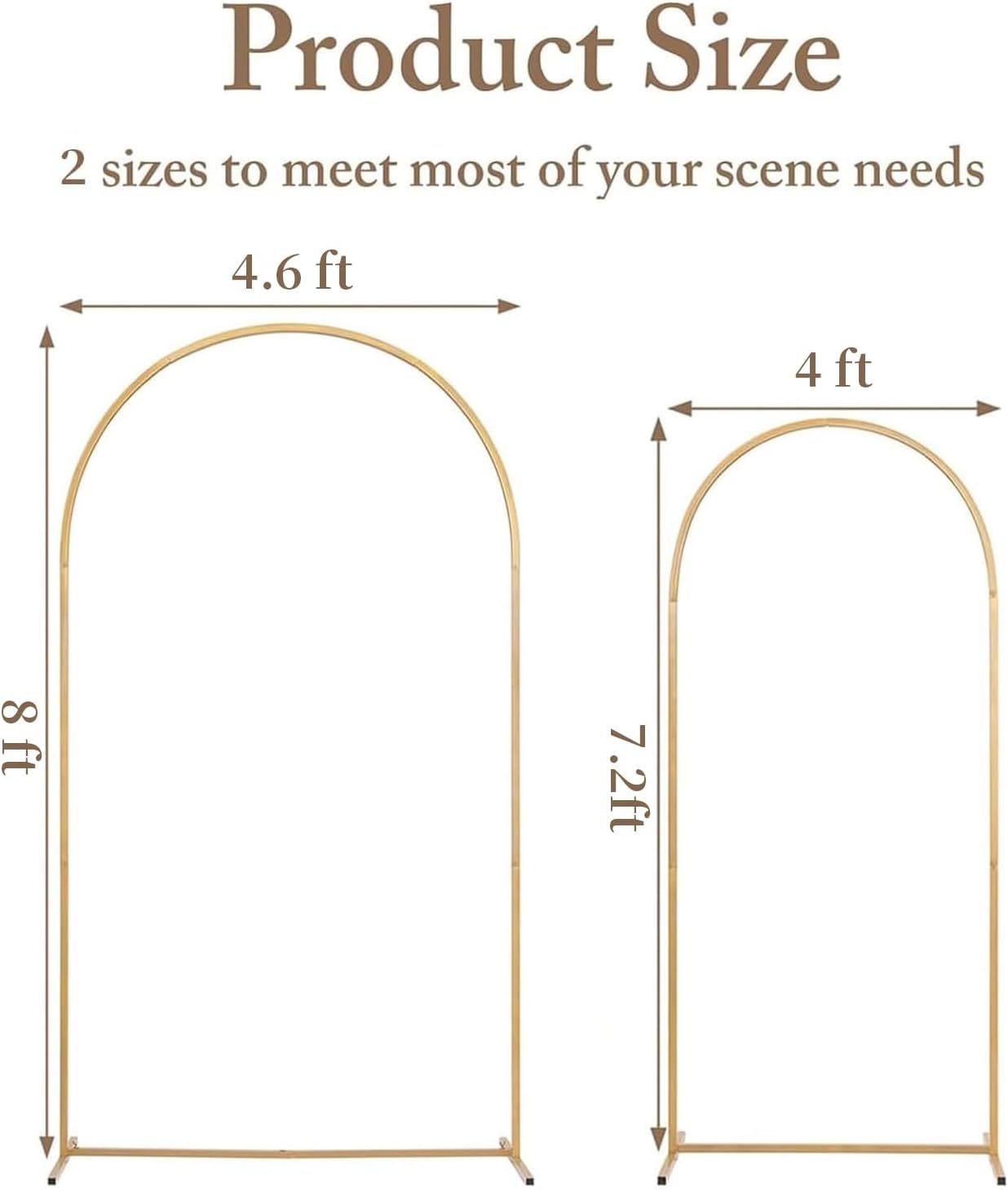Metal Arch Backdrop Stand and Cover Set, 8FT, 7.2FT Party Backdrop, Easy to Assemble, Backdrop Stand for Parties, Birthday, Baby Shower