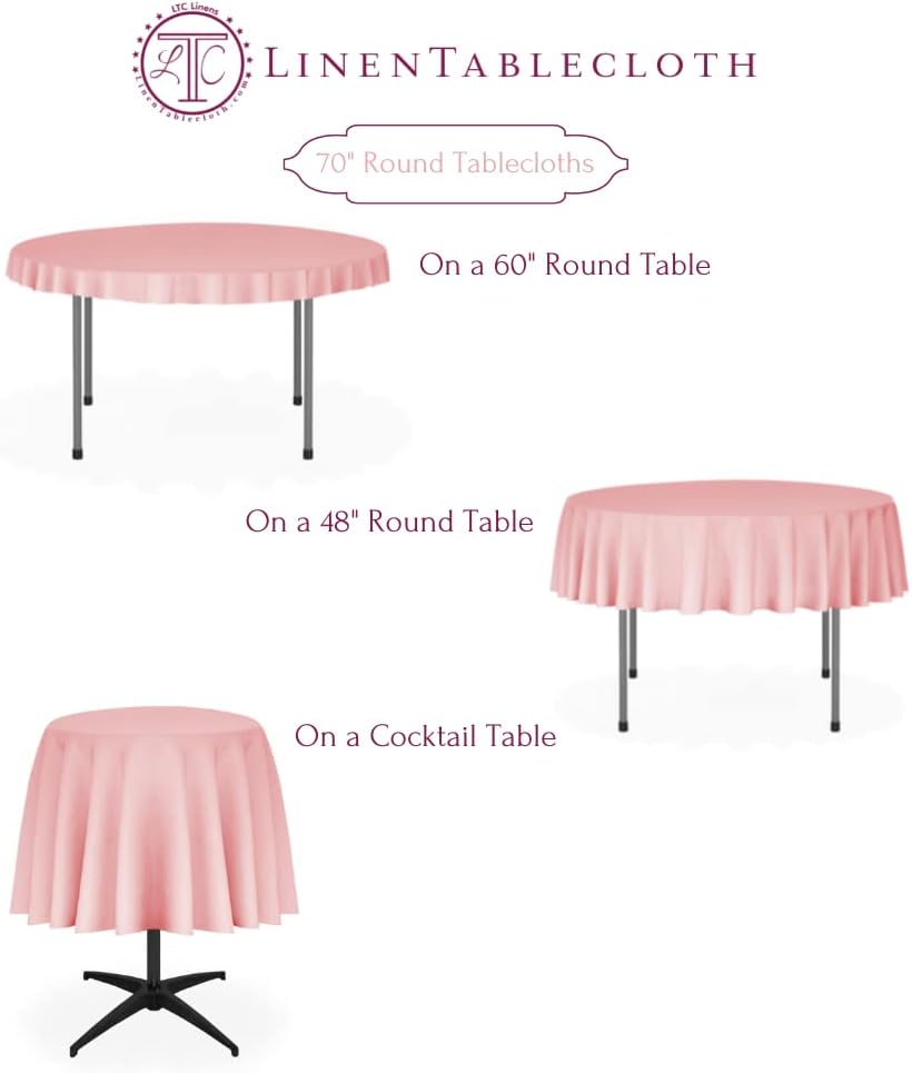 LinenTablecloth 70-Inch Round Polyester Tablecloth Turquoise