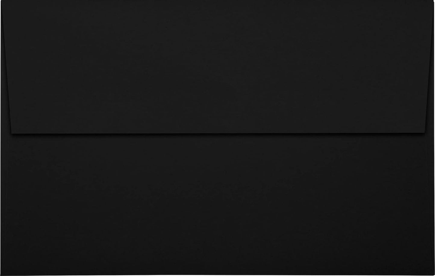 LUXPaper A10 Invitation Envelopes | Peel & Press | 6" x 9 1/2" | Midnight Black | 80lb. Text | 50 Qty