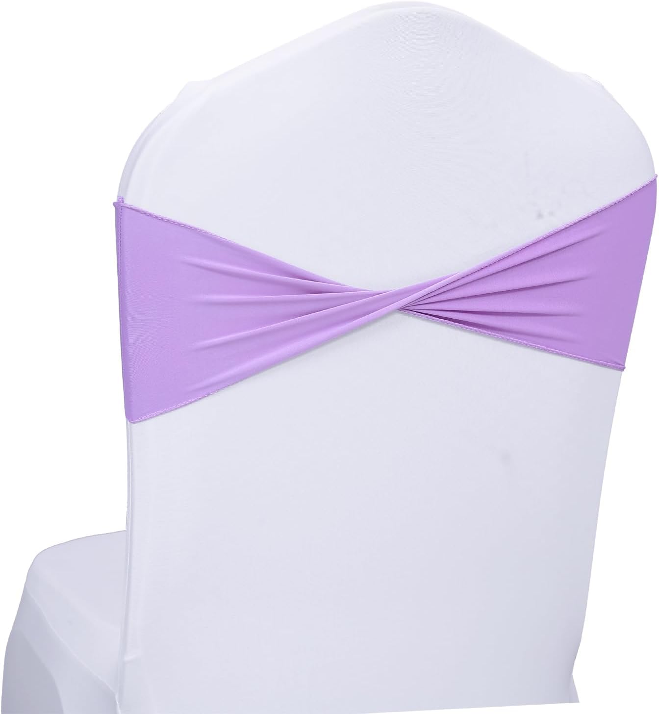 MDS Pack of 200 Spandex Chair Sashes Bows Elastic Stretch Dining Chair Bands Ties Without Slider Buckle Universal fits for Wedding Baby Shower Birthday Party Banquet Event Decoration - Lavender