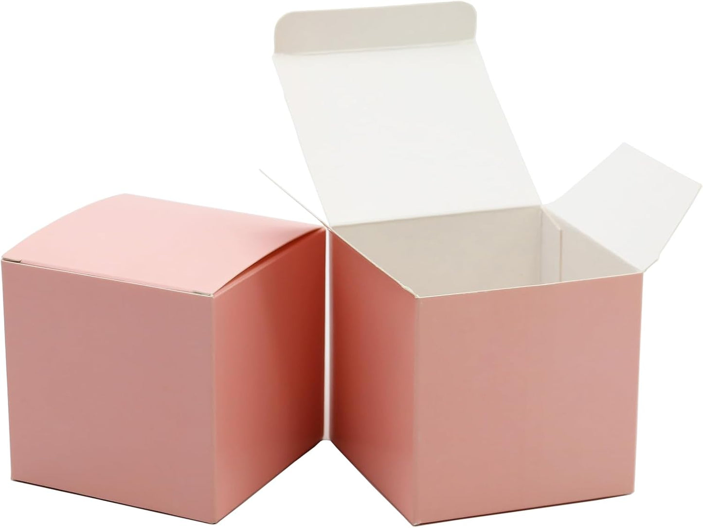 Oletx 25 Pcs Pink Paper Gift Boxes, Small Candy BoxesBulk,3x3x3 inch Gift Box with Lids, Goodie TreatBoxes for Party Favors, Birthday Gifts, Wedding Gifts