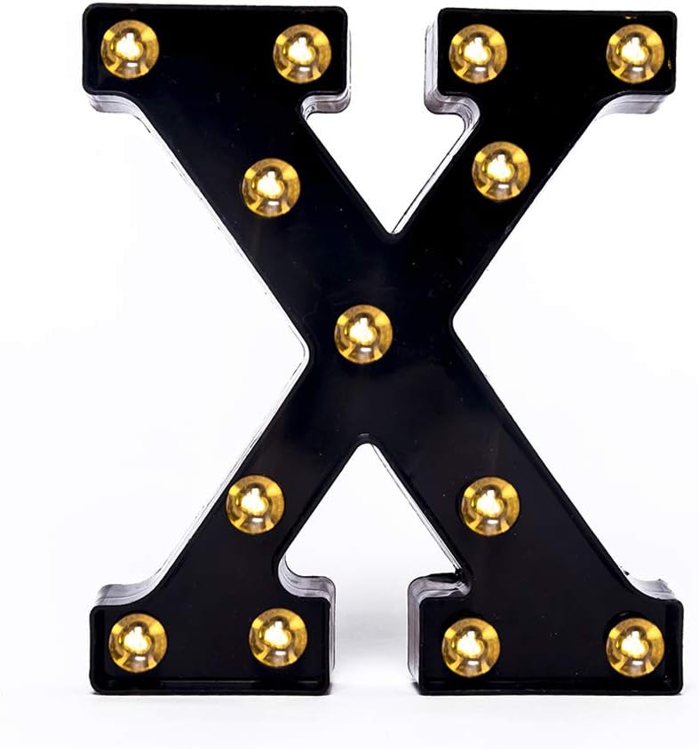 Foaky Black LED Marquee Number Lights Sign Light Up Marquee Number Lights Sign for Night Light Wedding Birthday Party Battery Powered Christmas Lamp Home Bar Decoration