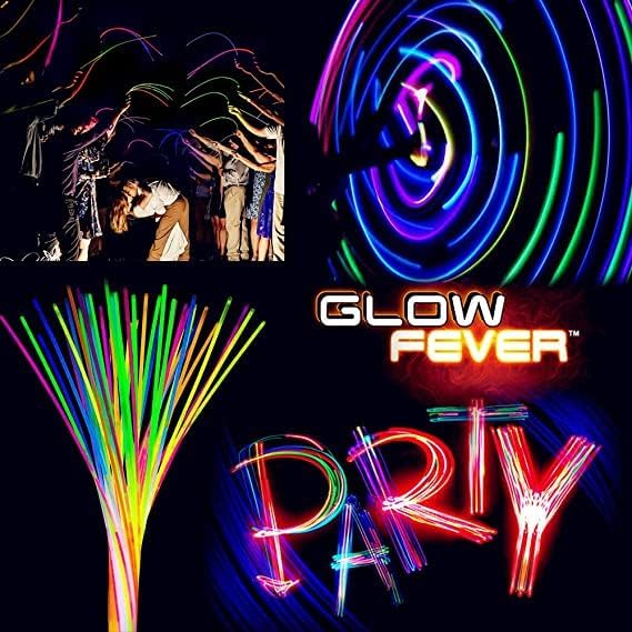 Glow Fever Glow Sticks Bulk 100ct 22'' Glow Necklaces with Connectors, Neon Light Sticks for Party Festivals Raves Concert Birthday Wedding, Orange