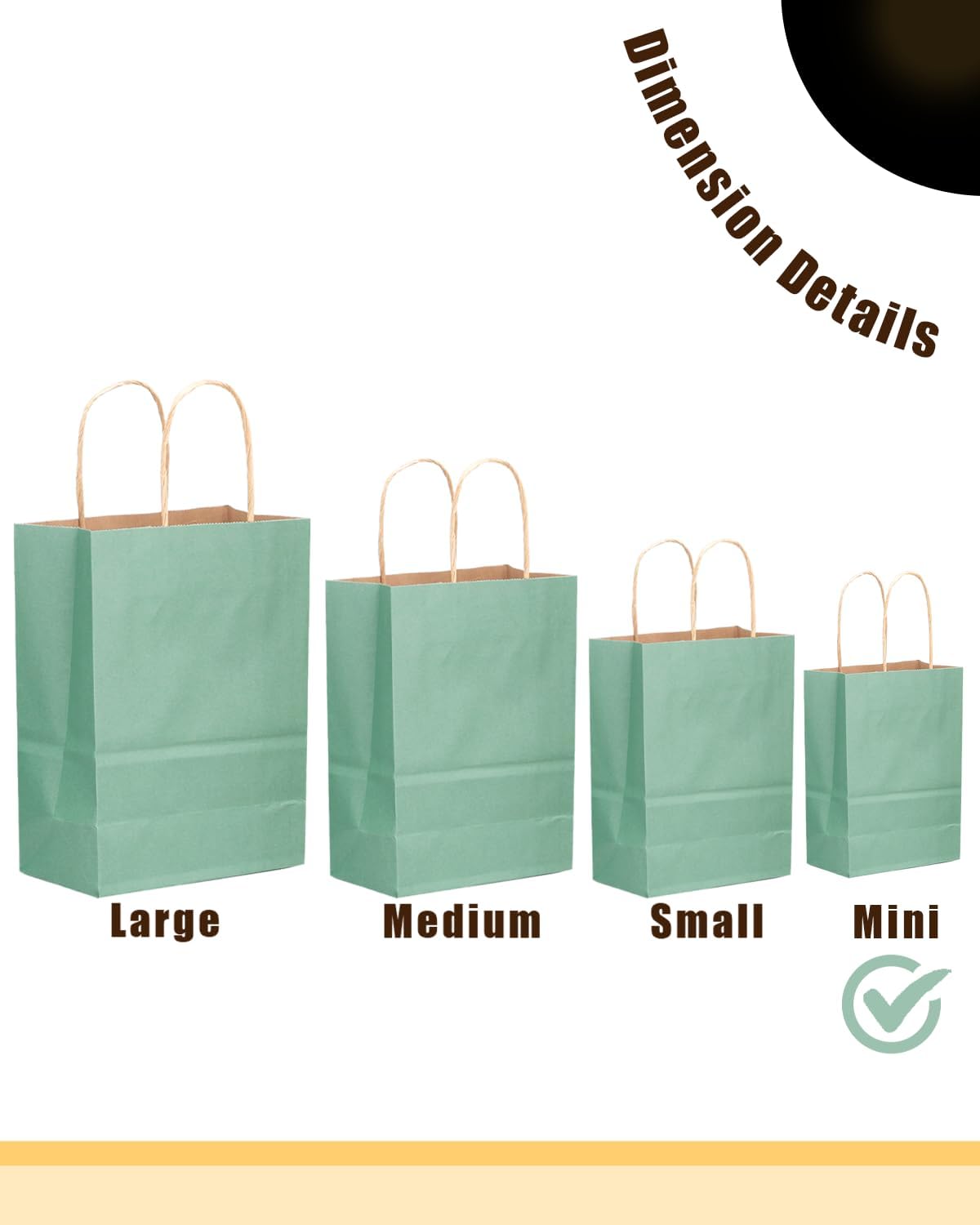 qiqee 24 Pcs Light Blue Mini Paper Gift Bags with Handles 6"x4.5"x2.5" Small Brown Kraft Party Favor Bags Treat Bags Multiple Uses (Mini size)