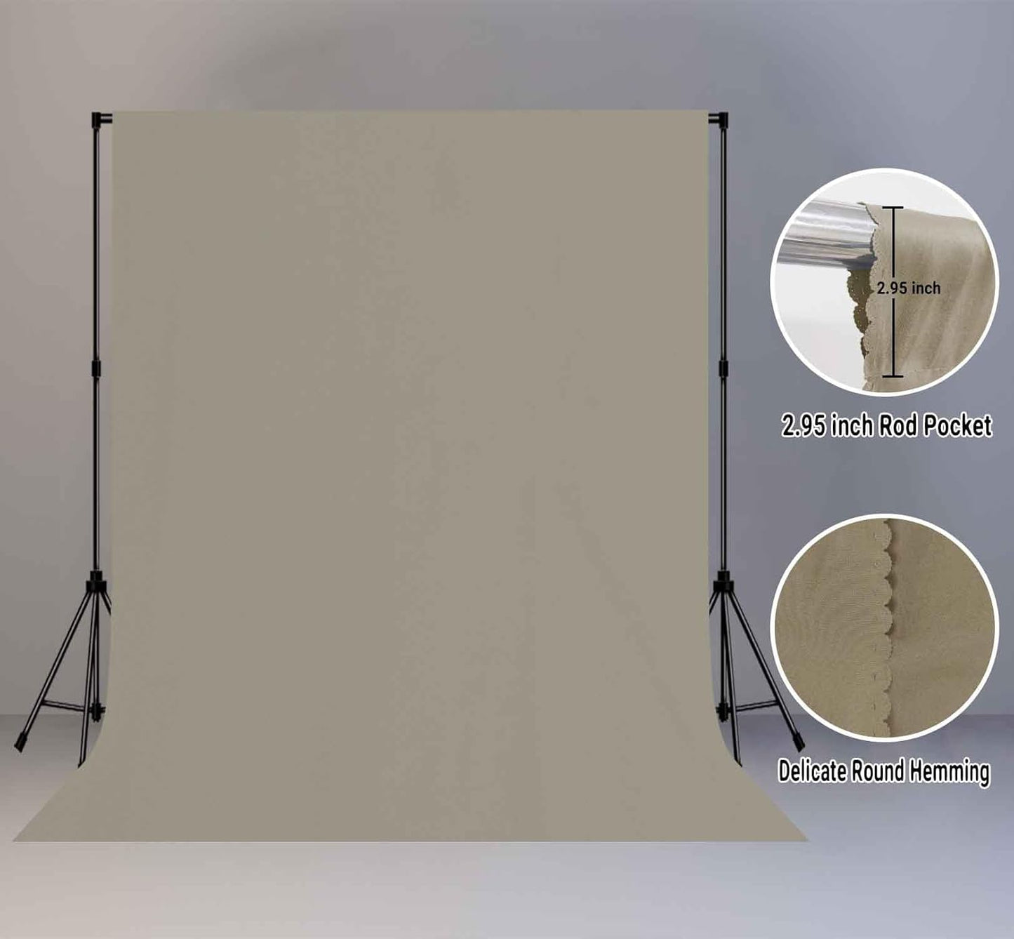 Portrait Backdrop Cloth 8x10FT Gray Screen Backdrop Photo Background, Professional Photography Video Studio Props