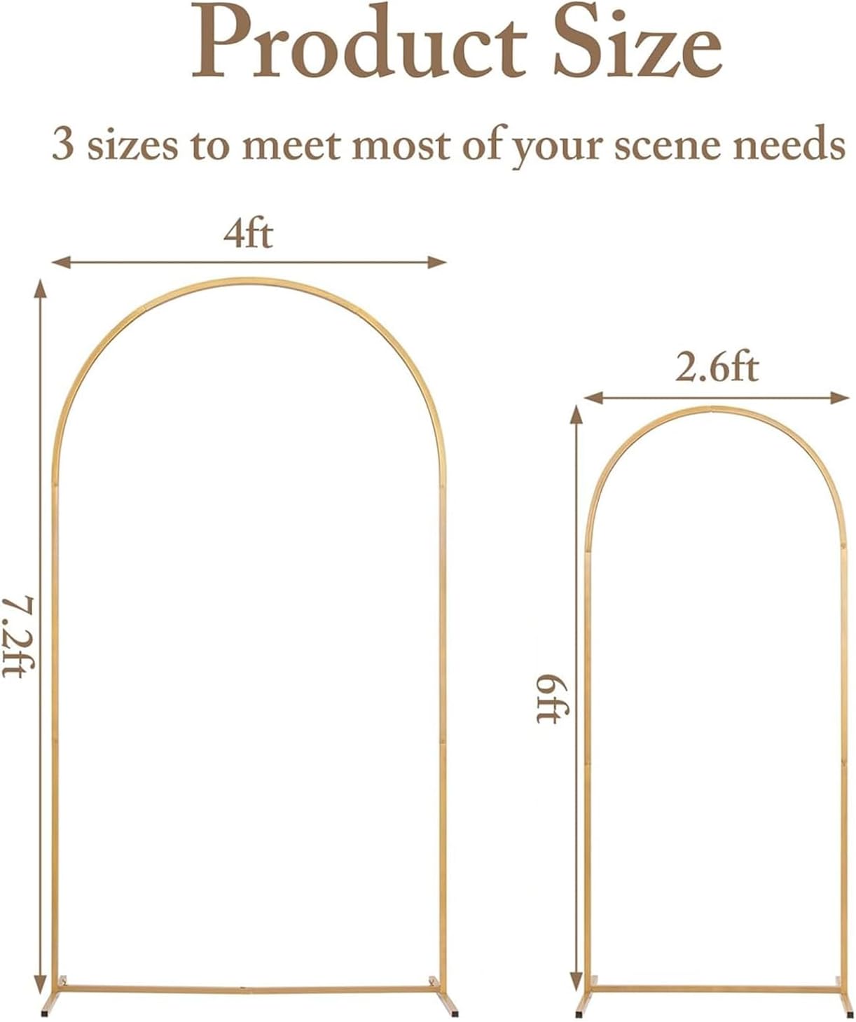 Metal Arch Backdrop Stand and Cover Set, 7.2FT, 6FT Party Backdrop, Easy to Assemble, Backdrop Stand for Parties, Birthday, Baby Shower