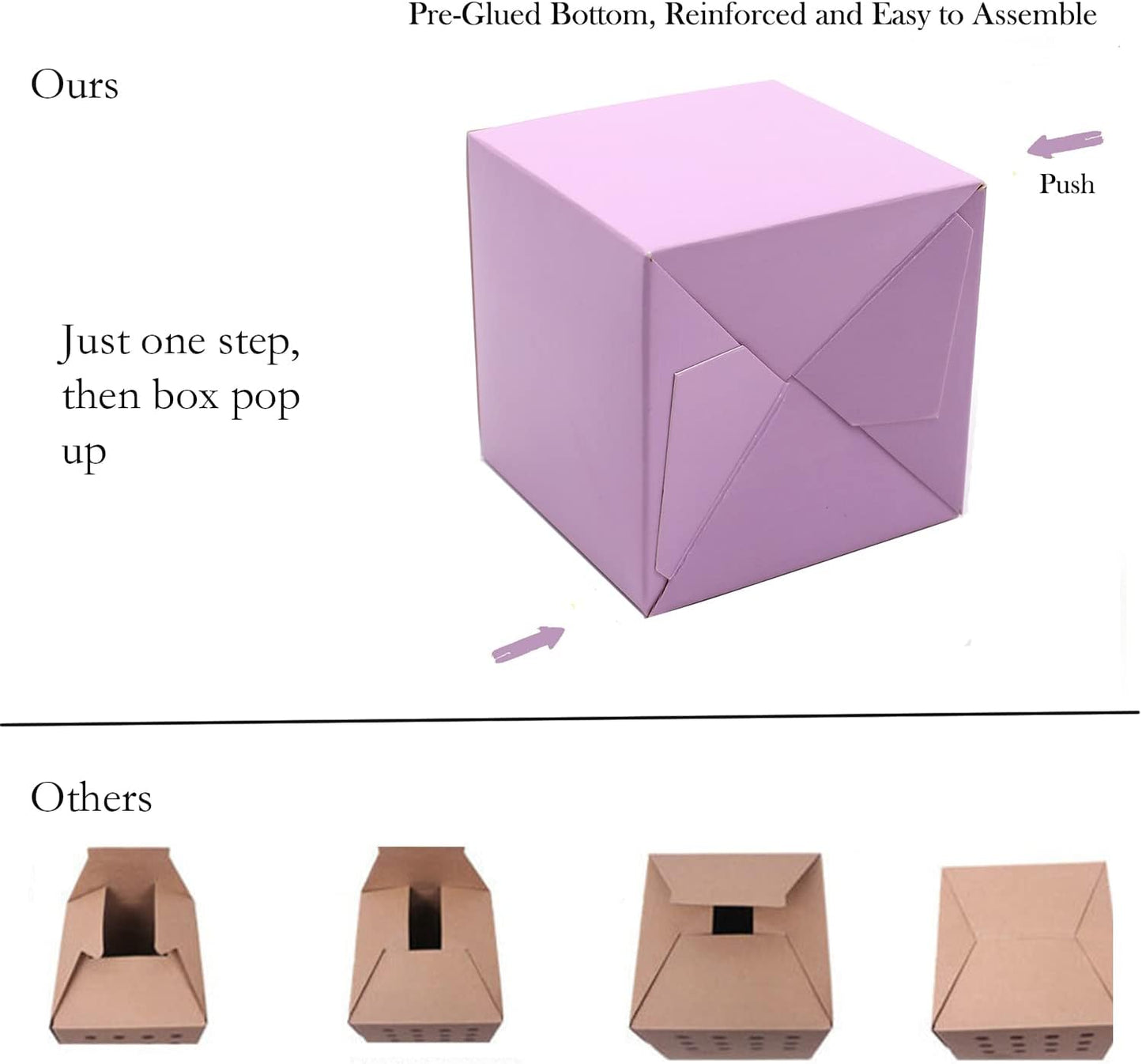 25 Pcs Purple Paper Gift Boxes, Small Candy Treat Boxes Bulk, 3x3x3 inch Gift Box with Lids for Party Favors, Birthday Gifts, Wedding Gifts